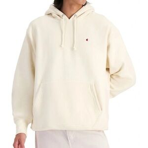 Champion Reverse Weave Hoodie Men’s Medium Cream Sand White Heavyweight Cotton